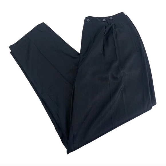 J Peterman Glamour Pants Silk Black Pleated Trouser - Picture 6 of 14